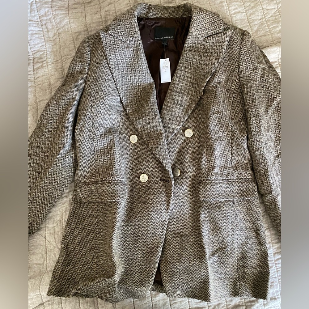 Banana Republic Women’s Tweed Blazer Size 10 Tall